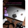 ICY BOX IB-CR301-U3, CF, MicroSD , SD, SDHC, SDXC, Noir, 5000 Mbits, 2 Go, USB 3.2 Gen 1 3.1 Gen 1, 44 mm