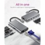 ICY BOX IB-DK4040-CPD, Avec fil, USB 3.2 Gen 1 3.1 Gen 1 Type-C, 100 W, 3,5 mm, 10,100,1000 Mbits, Anthracite, Noir