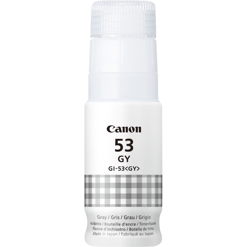 Canon Bouteille d'encre grise GI-53GY, Original, Gris, Canon, PIXMA G650 PIXMA G550, 60 ml, Jet d'encre