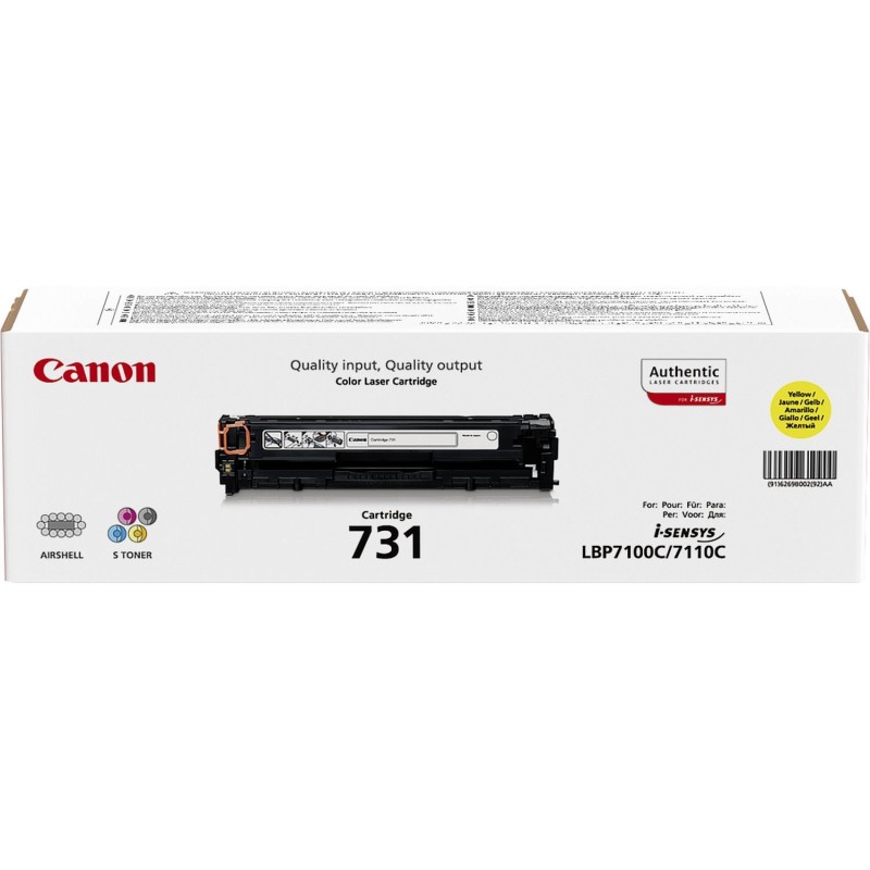Canon 731, 1500 pages, Jaune, 1 pièce