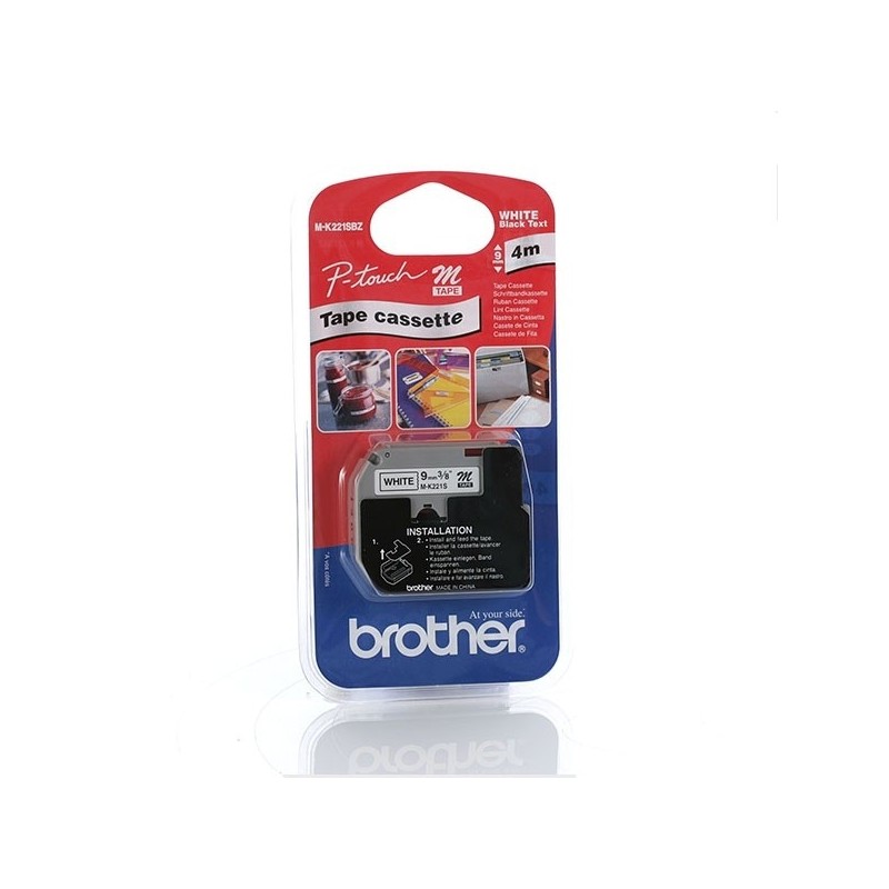 Brother MK221SBZ Labelling Tape , M, Chine, 9 mm, 4 m, 95 mm, 185 mm