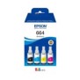 Epson 664 Multipack 4 couleurs EcoTank, Original, Noir, Cyan, Magenta, Jaune, EcoTank L555 EcoTank L355 EcoTank ET-4500 EcoTank ET-2650 EcoTank ET-2600 EcoTank ET-2550 EcoTank..., 70 ml, 70 ml, Jet d'encre