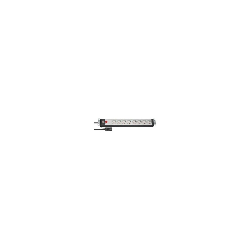 Brennenstuhl 1156057128, 3 m, 8 sortie CA, Intérieur, Géré, Noir, 90 mm