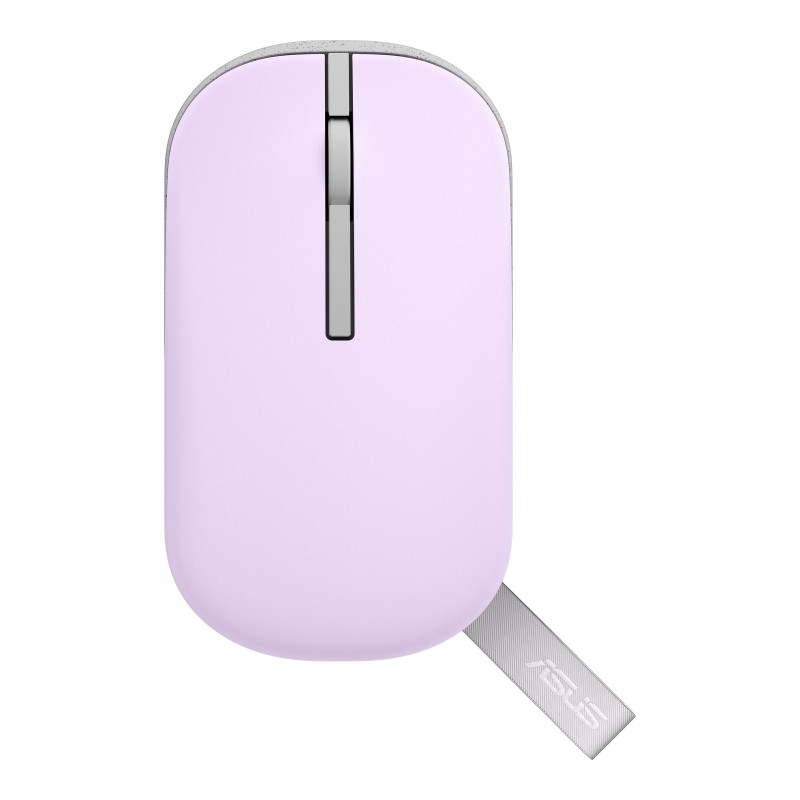 ASUS Marshmallow MD100, Ambidextre, Optique, RF sans fil + Bluetooth, 1600 DPI, Violet