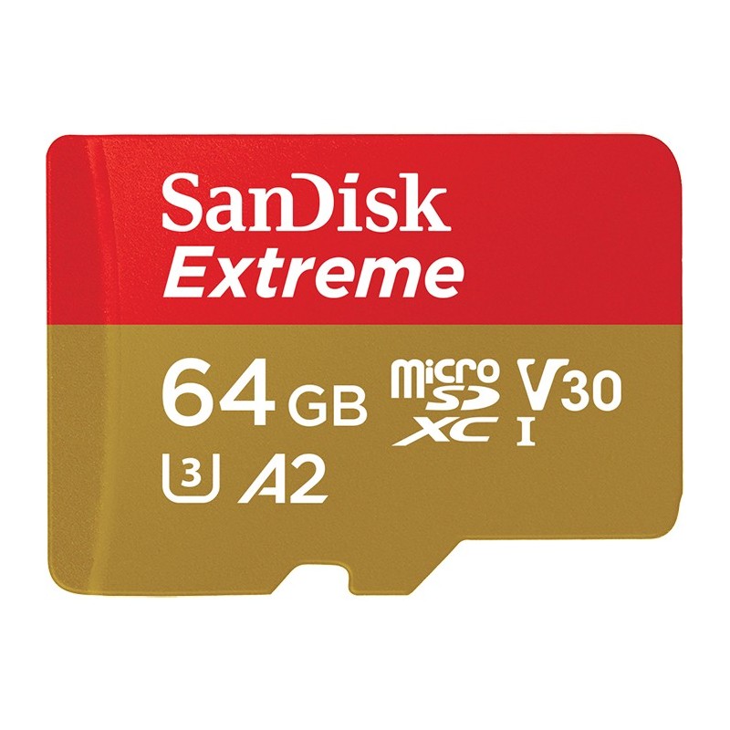 SanDisk Extreme, 64 Go, MicroSDXC, Classe 10, UHS-I, 170 Mos, 80 Mos