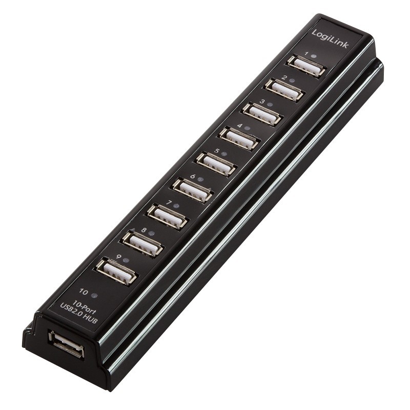 LogiLink UA0096, USB 2.0, USB 2.0 Type-A, 480 Mbits, Noir, ROHS, CE, FCC, USB