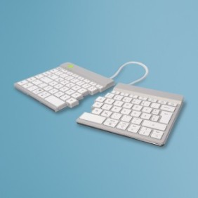 R-Go Tools Clavier ergonomique R-Go Split Break avec logiciel de pause, clavier ergonomique divisé, QWERTZ , bluetooth, blanc, Sans fil, Bluetooth, Commutateur de touche « ciseaux », QWERTZ, Blanc