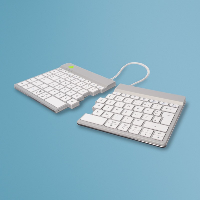 R-Go Tools Clavier ergonomique R-Go Split Break avec logiciel de pause, clavier ergonomique divisé, QWERTZ , bluetooth, blanc, Sans fil, Bluetooth, Commutateur de touche « ciseaux », QWERTZ, Blanc