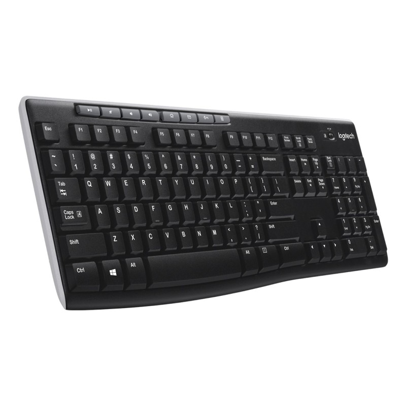 Logitech K270, Taille réelle 100 %, Sans fil, RF sans fil, QWERTY, Noir