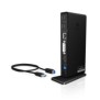 ICY BOX IB-DK2241AC, Avec fil, USB 3.2 Gen 1 3.1 Gen 1 Type-A, 3,5 mm, 10,100,1000 Mbits, Noir, 5 Gbits