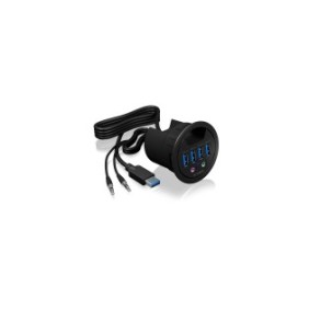 ICY BOX IB-HUB1403A, Noir, Plastique, Énergie, 69 mm, 69 mm, 70 mm