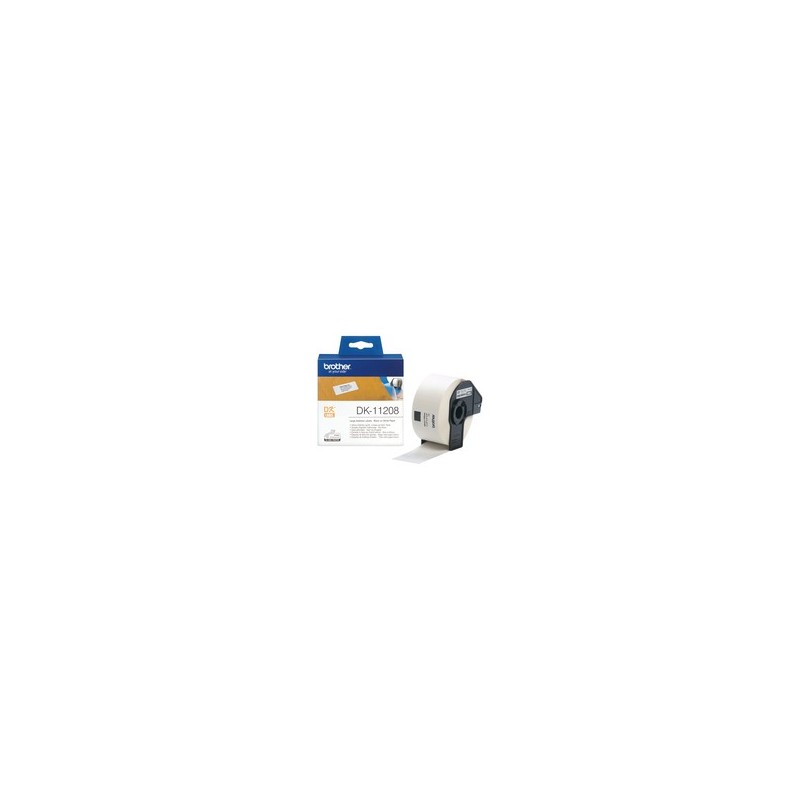 Brother DK-11208 - Rouleau d'étiquettes original – Noir sur blanc, 38 x 90 mm, Noir sur blanc, 400 pièce, DK, Blanc, Thermique directe, Chine