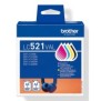 Brother LC521VAL Cartouche d'encre originale de - multipack, Noir, Cyan, Magenta, Jaune, 4 pièce, 500 pages, 500 pages, Multi pack