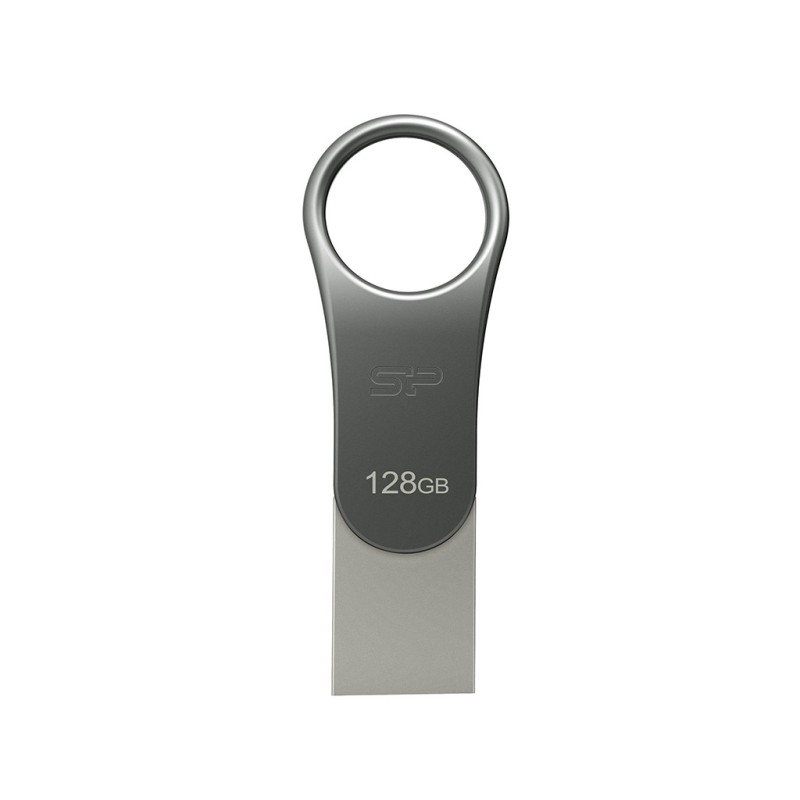 Silicon Power Mobile C80, 128 Go, USB Type-A USB Type-C, 3.2 Gen 1 3.1 Gen 1, Pivotant, 8 g, Titane