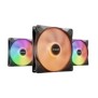 Be Quiet! Light Wings LX 140mm PWM Reverse Triple Pack | Ventilateur PC | pales inversées | noir | RGB | Pack de 3, Noir