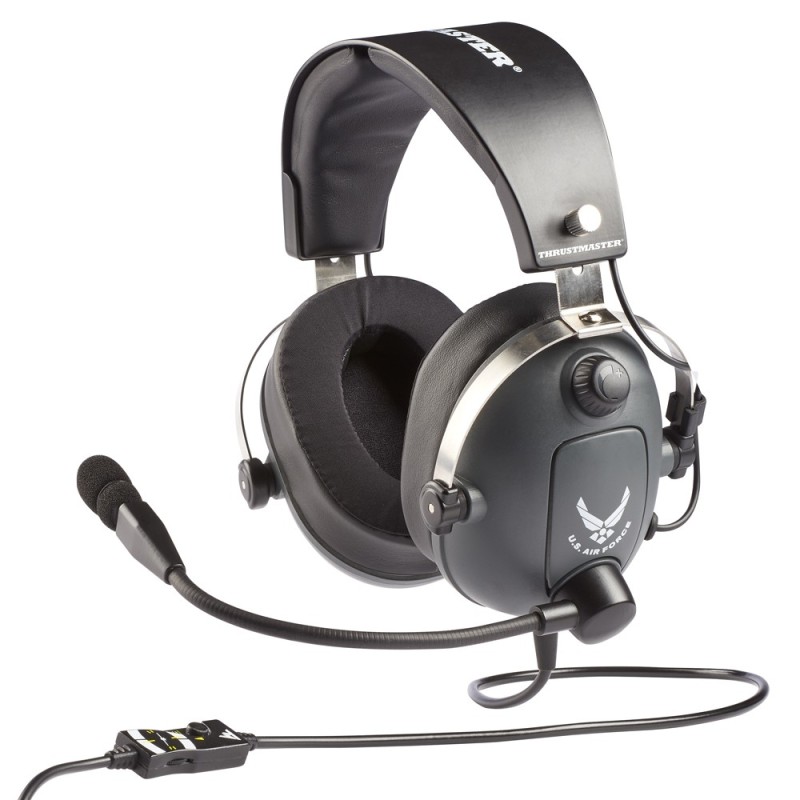 ThrustMaster T.Flight U.S. Air Force, Avec fil, Contrôle de l’aviationdu trafic aérien, 752 g, Casque, Noir, Gris