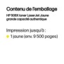 HP 508X toner LaserJet Jaune grande capacité authentique, 9500 pages, Jaune, 1 pièce