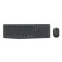 Logitech MK235, Taille réelle 100 %, Sans fil, RF sans fil, QWERTY, Gris, Souris incluse