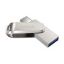 SanDisk Ultra Dual Drive Luxe, 128 Go, USB Type-A USB Type-C, 3.2 Gen 1 3.1 Gen 1, 150 Mos, Pivotant, Acier inoxydable